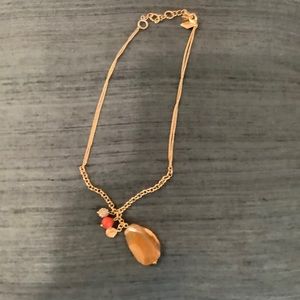 Sequin Golden Stone Charm Pendent Necklace